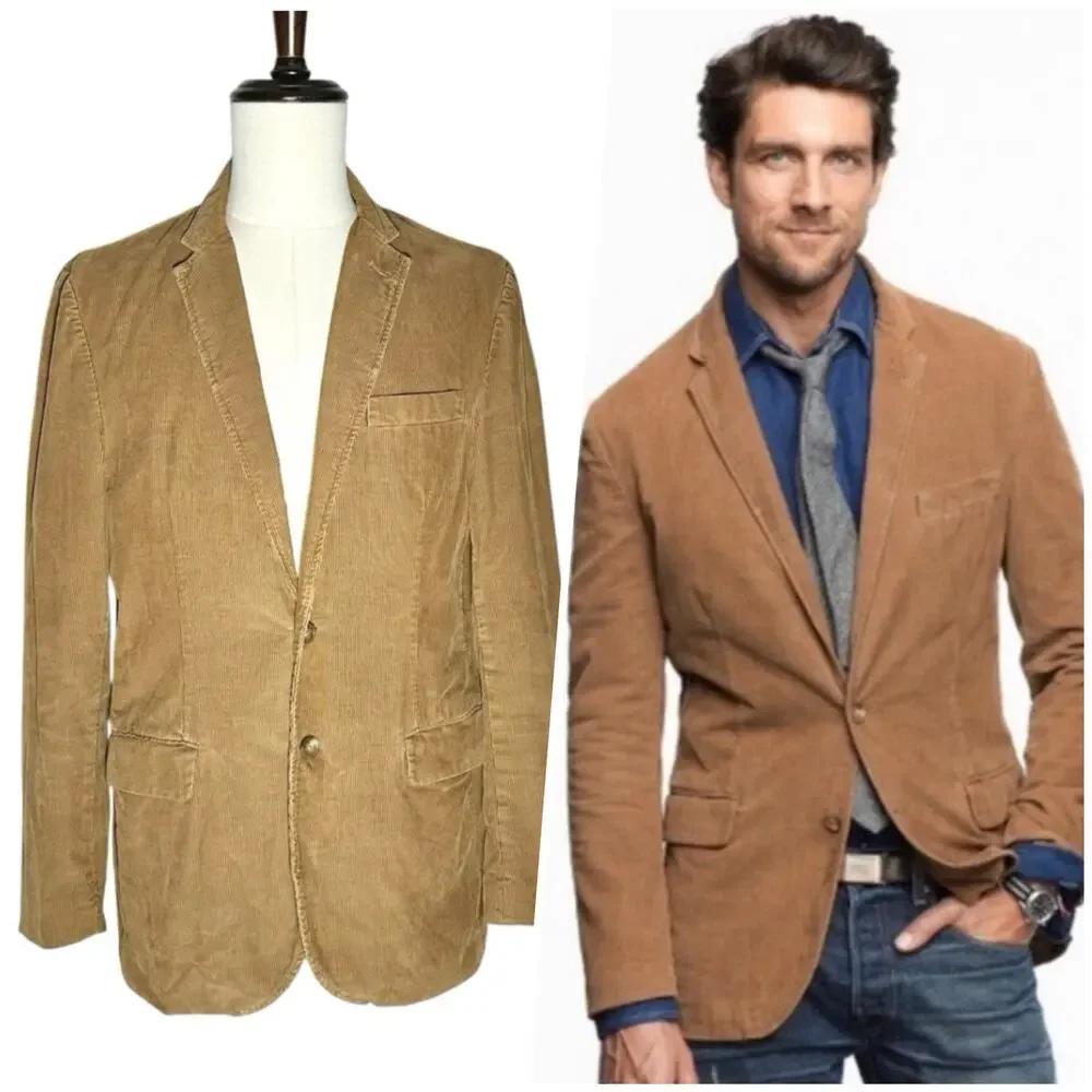 J. Crew | Men | Tan Corduroy Single Breasted Blazer | Size Medium